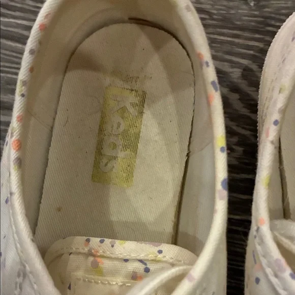 Keds Soft White Sneakers with Colorful Speckles.  B10 - Picture 4 of 9